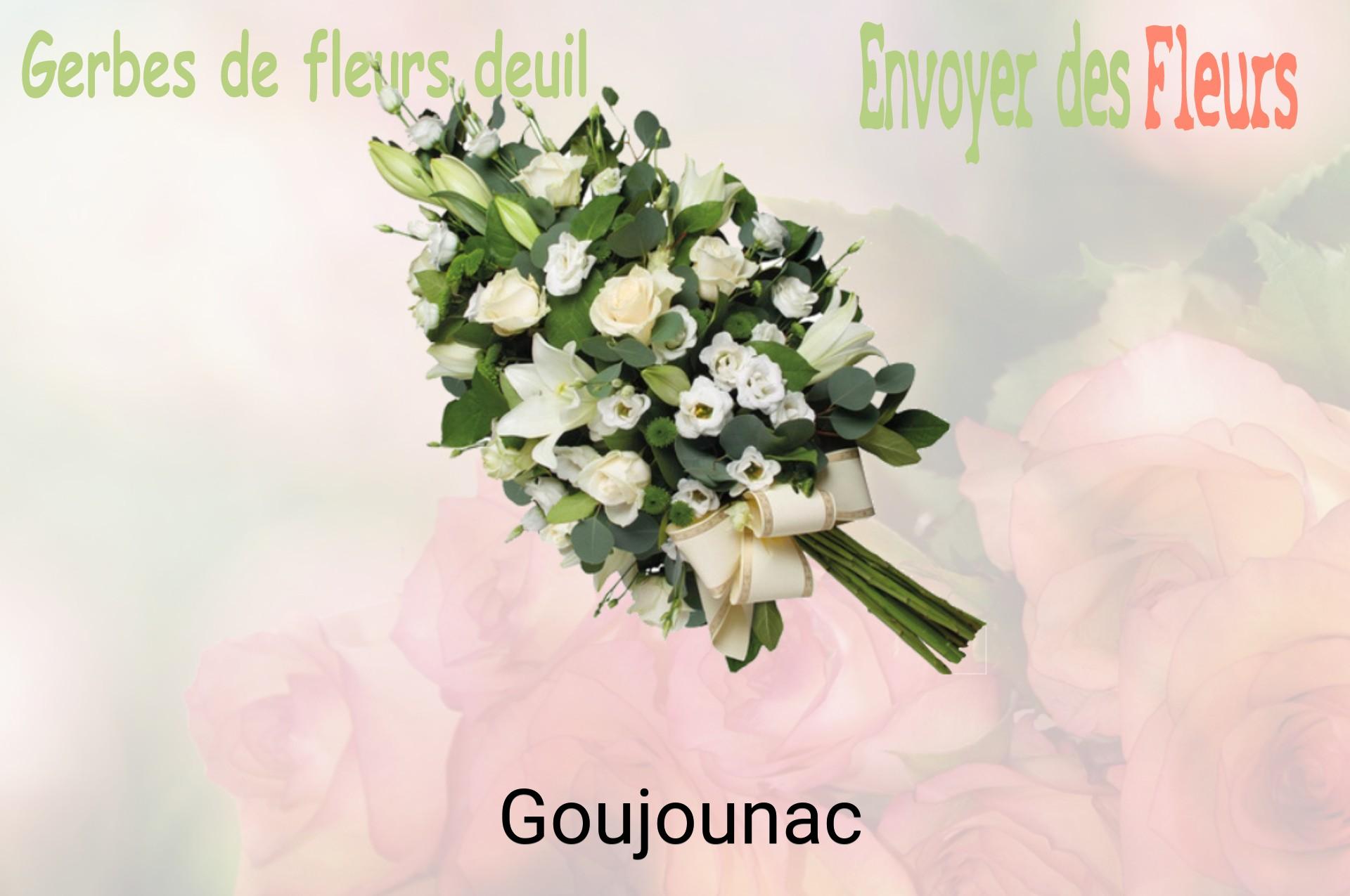 Gerbe de fleurs de deuil livrée à Goujounac